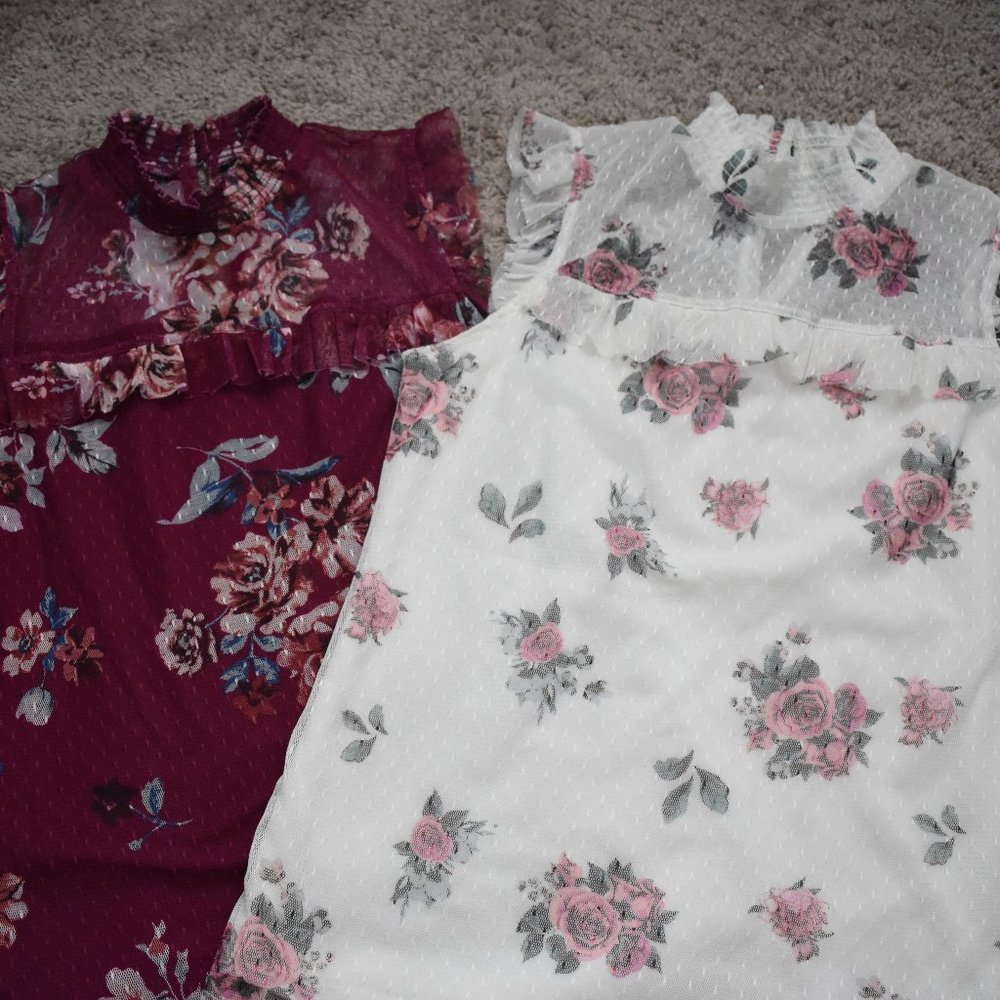 Two Lace Tank Tops Size Medium